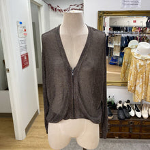 Load image into Gallery viewer, Zara metal fibre zip up top L
