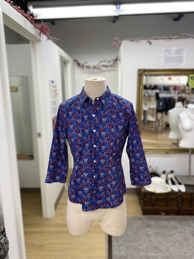 LL Bean Wrinkle Free button up top XS