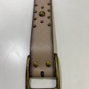 Taupe studded leather belt S