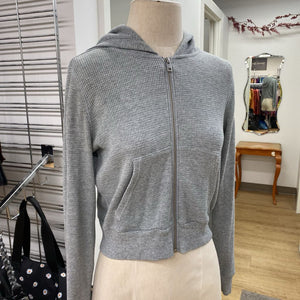 TNA waffle knit zip up top S