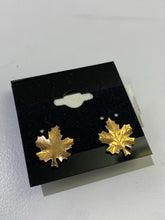 Load image into Gallery viewer, 14K gold maple leaf studs
