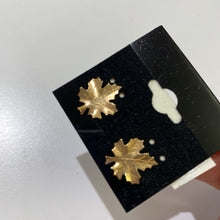 Load image into Gallery viewer, 14K gold maple leaf studs
