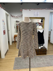Mango metallic detail tweed dress 6