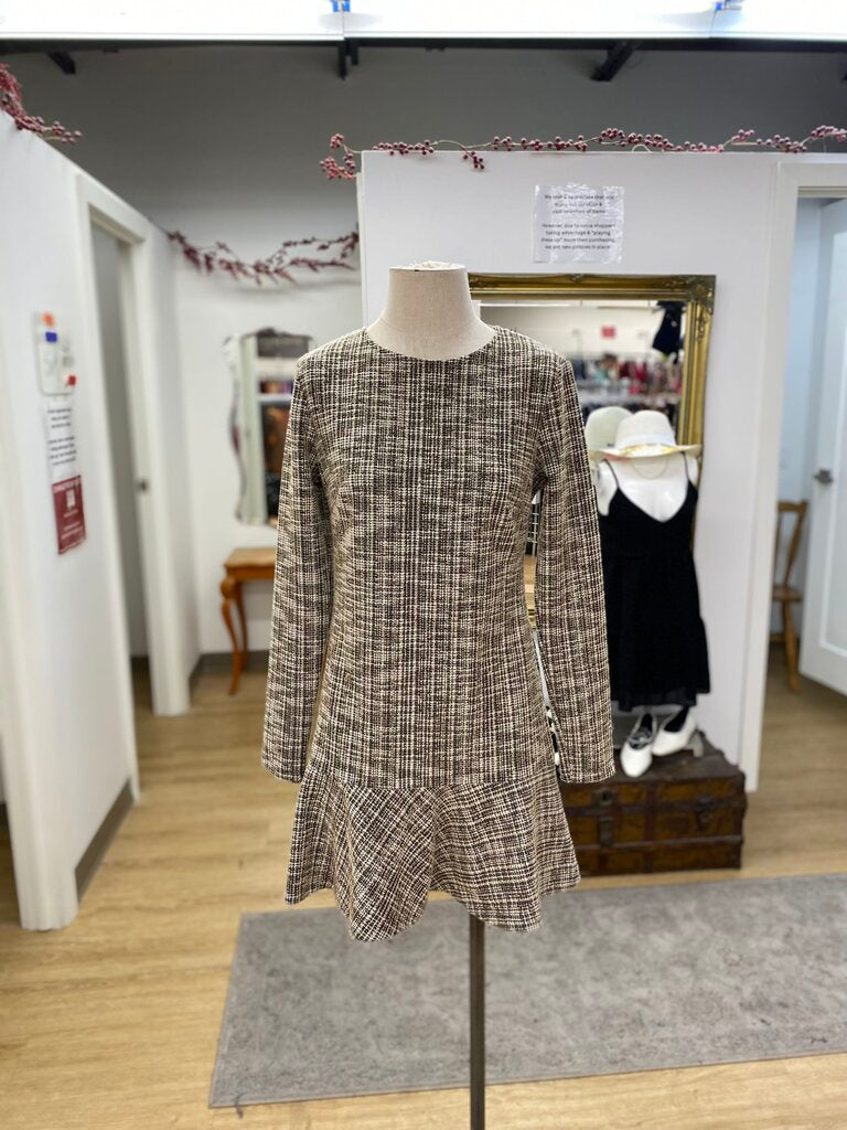 Mango metallic detail tweed dress 6