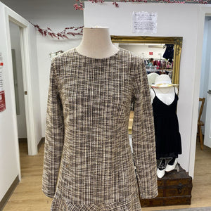 Mango metallic detail tweed dress 6