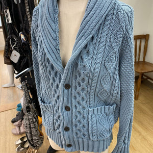 LL Bean cotton cable knit cardi S
