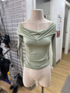 Babaton Ten off shoulder gathered top NWT S