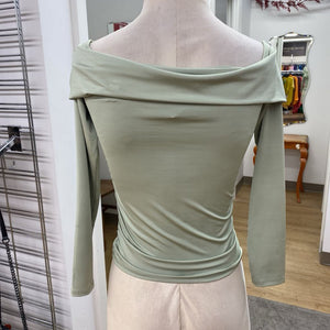 Babaton Ten off shoulder gathered top NWT S