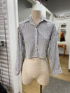 Club Monaco puff sleeve cropped top XS