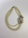 Pearl Rhinestone statement necklace
