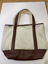 Load image into Gallery viewer, Lands End faux shearling/pleather tote

