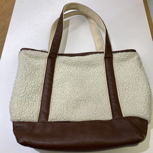 Lands End faux shearling/pleather tote