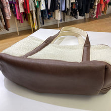 Load image into Gallery viewer, Lands End faux shearling/pleather tote
