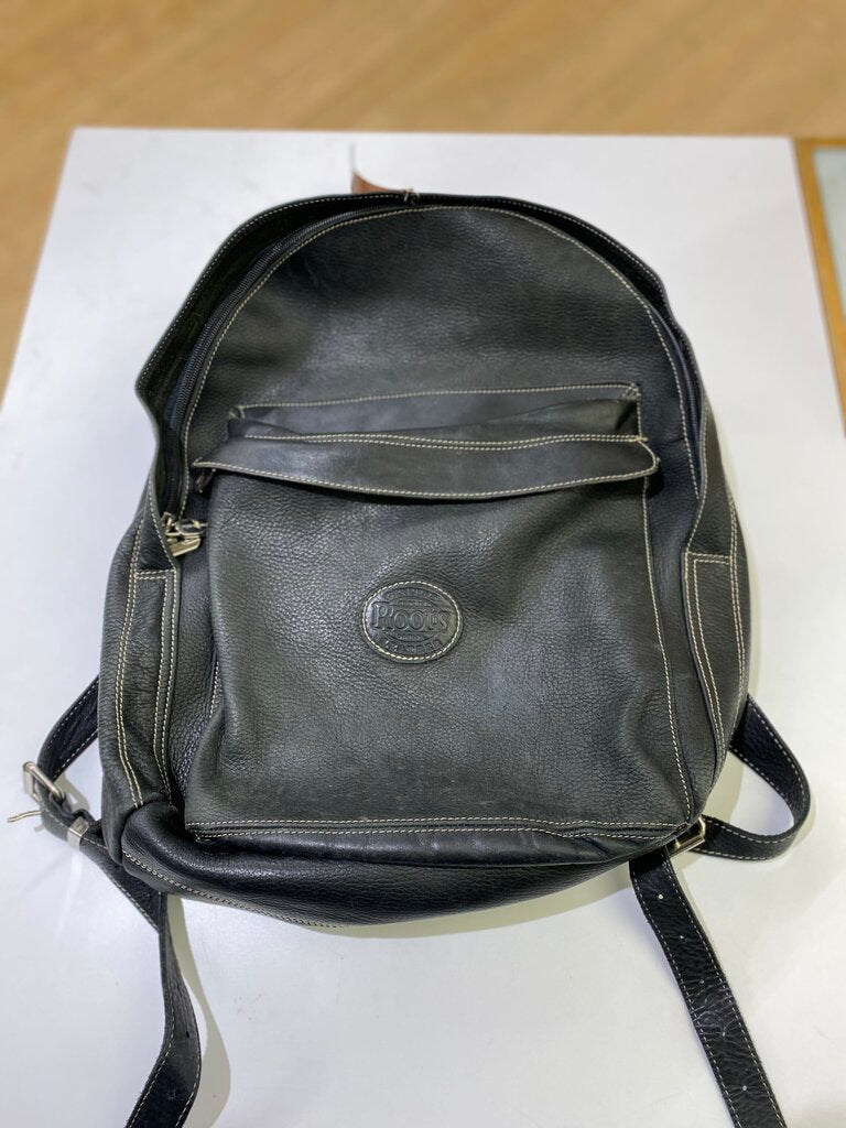 Roots leather backpack