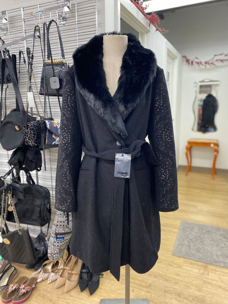 Desigual studded detail coat 46