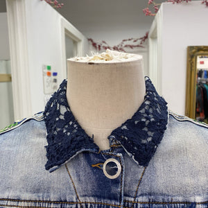 Desigual multi media denim jacket 36