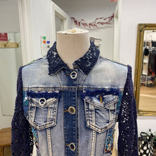 Load image into Gallery viewer, Desigual multi media denim jacket 36
