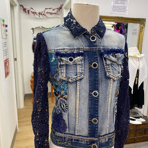 Desigual multi media denim jacket 36
