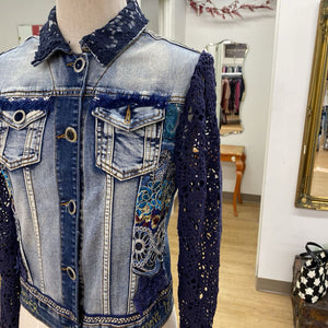 Desigual multi media denim jacket 36