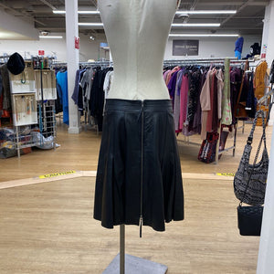 Margaret M Leather pleated skirt 12