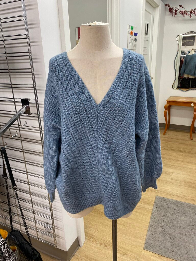 Pink Martini open knit sweater L