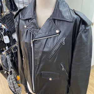 Leather man vintage biker jacket 44