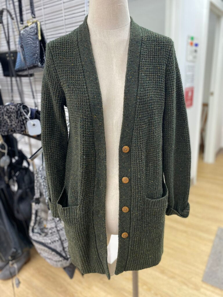 Roots waffleknit cardigan wool/blend XS