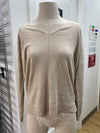 Leith v-neck,ribbed trim sweater XS
