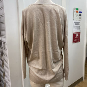 Leith v-neck,ribbed trim sweater XS