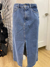 Zara multi denim midi skirt M