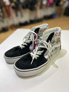 Vans suede/floral hightops 8.5