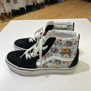 Vans suede/floral hightops 8.5