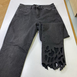 Joseph Ribkoff rhinestone/cut outs detail jeans 10