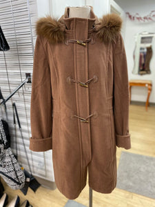 Utex fox fur trim wool/cashmere/blend coat 12