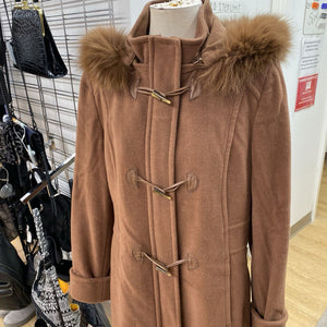 Utex fox fur trim wool/cashmere/blend coat 12