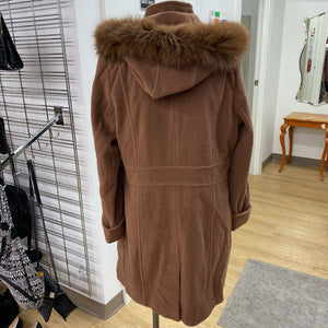 Utex fox fur trim wool/cashmere/blend coat 12