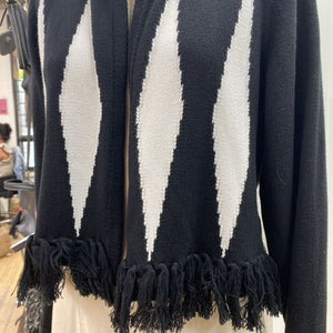 Marble fringe edge sweater M NWT