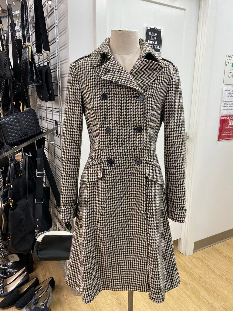 Lauren Ralph Lauren wool/blend houndstooth coat S