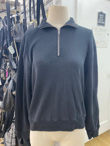 TNA 1/4 zip waffle knit top S
