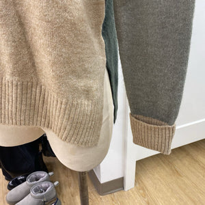 Tribal color block sweater S