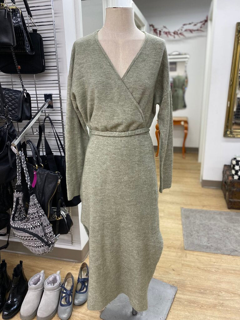 Staple The Label knit faux wrap dress M