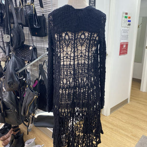 Free People open knit long cardi S
