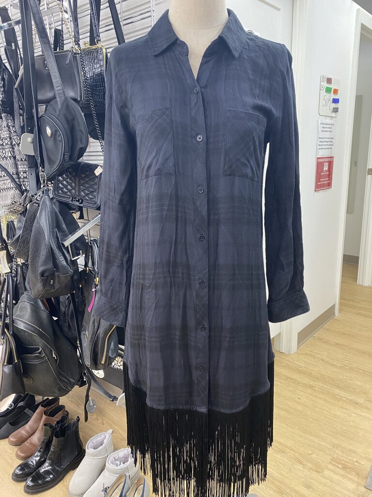 RAILS fringe plaid dress XS