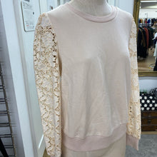 Load image into Gallery viewer, Heartloom lace sleeves sweatshirt NWT M
