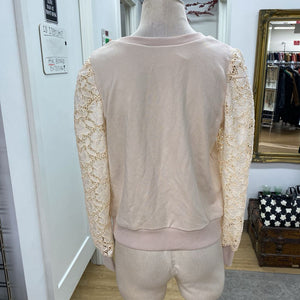 Heartloom lace sleeves sweatshirt NWT M