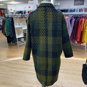 Donna White tweed coat M