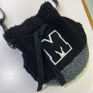 Mini Cream faux shearling bucket bag