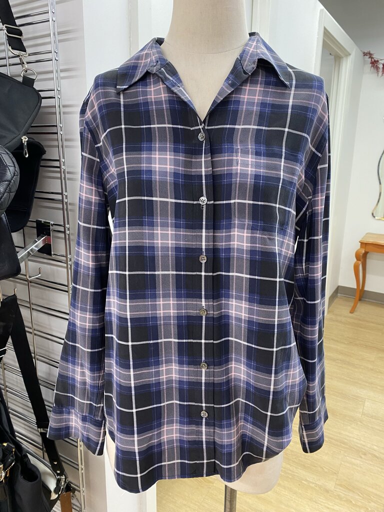 Equipment plaid silk top S