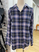 Load image into Gallery viewer, Equipment plaid silk top S
