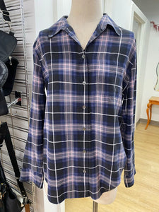 Equipment plaid silk top S